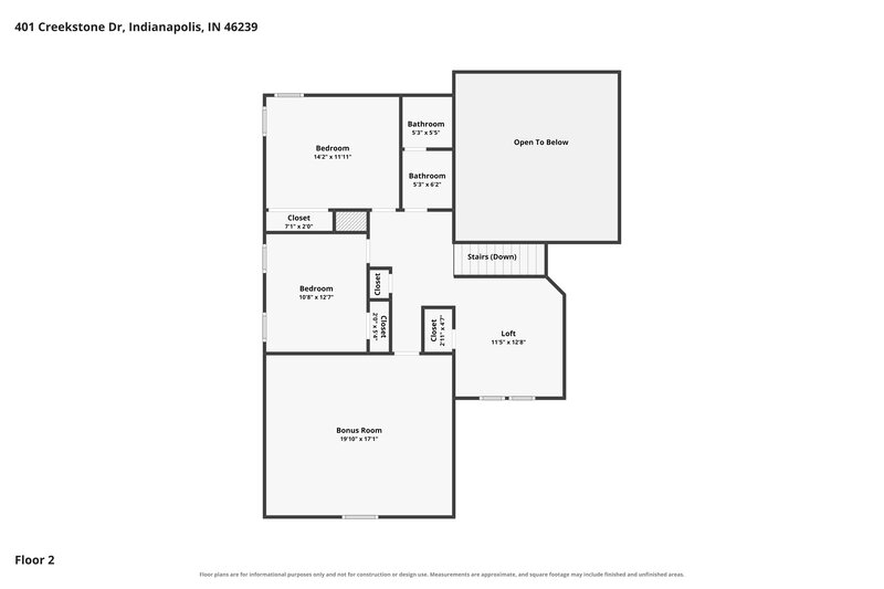 2,345/Mo, 401 Creekstone Dr Indianapolis, IN 46239 Floor Plan View 2