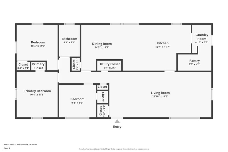 0/Mo, 3750 E 77th St Indianapolis, IN 46240 Floor Plan View