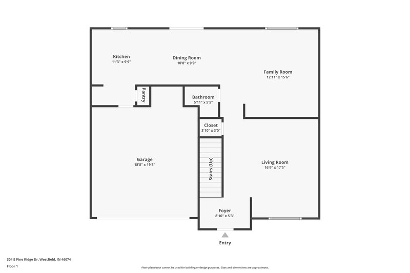 2,055/Mo, 304 East Pine Ridge Drive Westfield, IN 46074 Floor Plan View