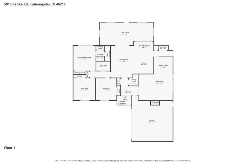 1,920/Mo, 5910 Rahke Rd Indianapolis, IN 46217 Floor Plan View