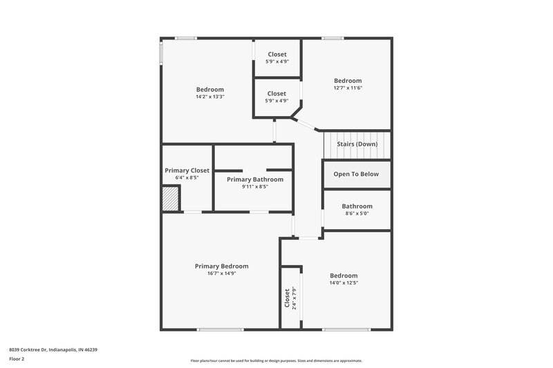 1,825/Mo, 8039 Corktree Dr Indianapolis, IN 46239 Floor Plan View