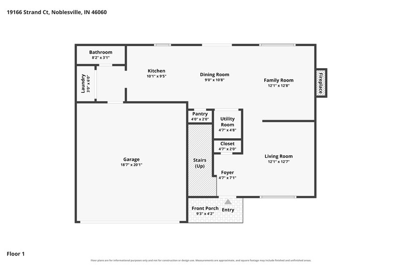 1,935/Mo, 19166 Strand Ct Noblesville, IN 46060 Floor Plan View