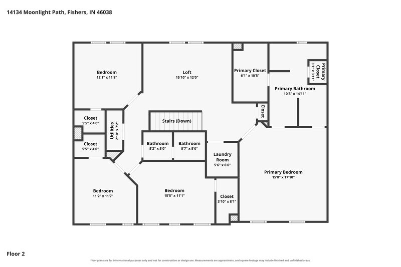 2,670/Mo, 14134 Moonlight Path Fishers, IN 46038 Floor Plan View 2
