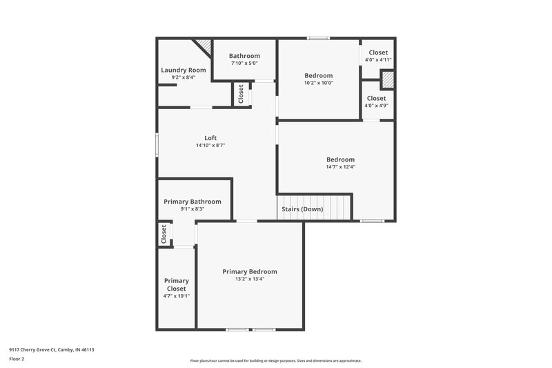 1,745/Mo, 9117 Cherry Grove Ct Camby, IN 46113 Floor Plan View 2