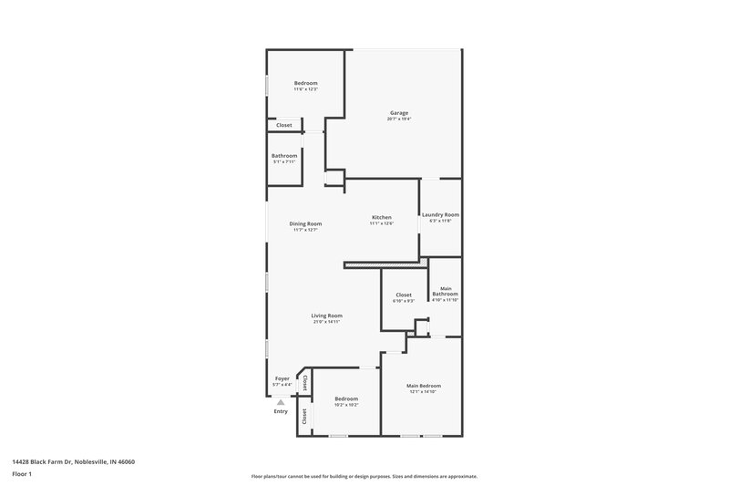1,800/Mo, 14428 Black Farm Dr Noblesville, IN 46060 Floor Plan View