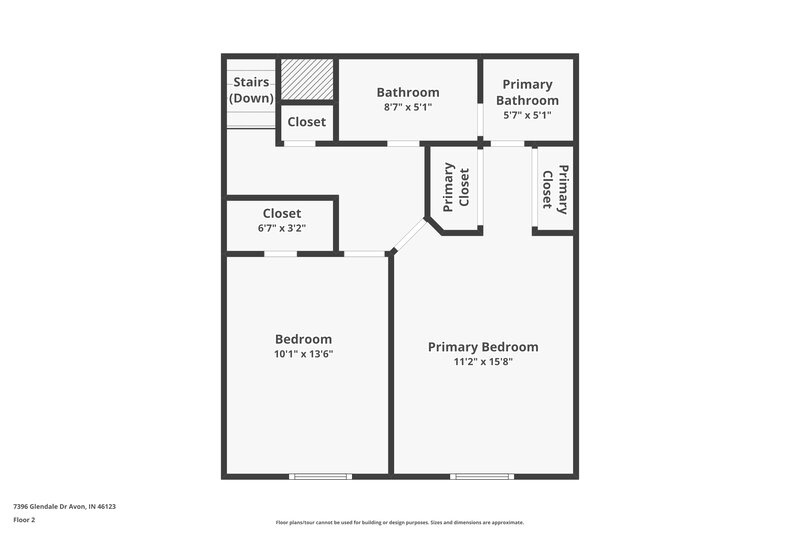 1,825/Mo, 7396 Glendale Dr Avon, IN 46123 Floor Plan View 2