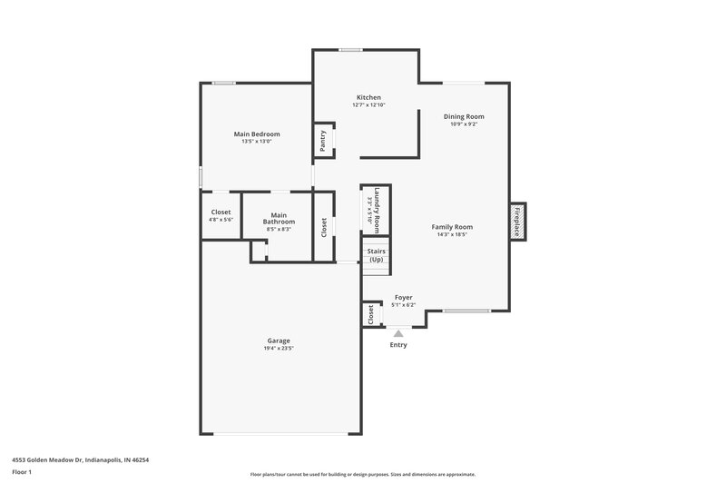 1,760/Mo, 4553 Golden Meadow Dr Indianapolis, IN 46254 Floor Plan View