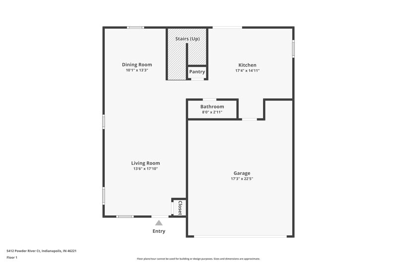 1,975/Mo, 5412 Powder River Ct Indianapolis, IN 46221 Floor Plan View