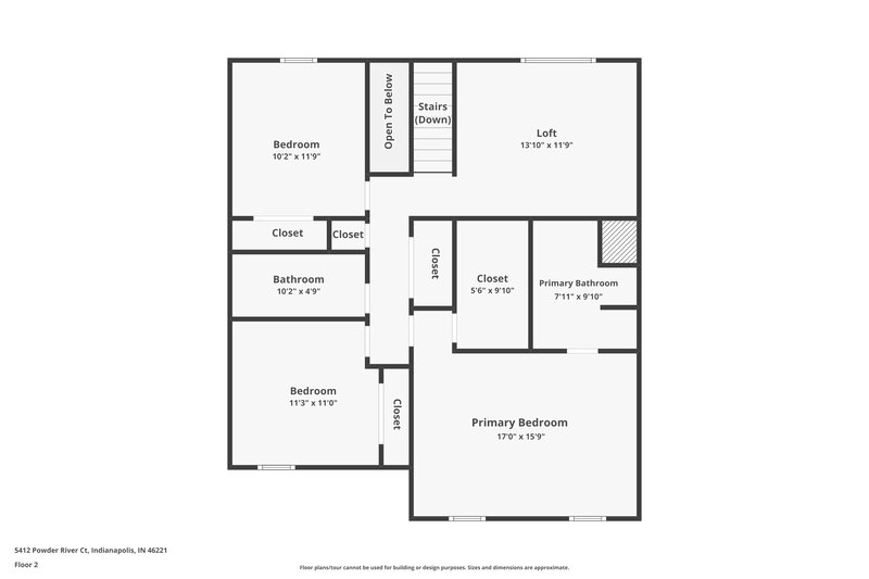 1,975/Mo, 5412 Powder River Ct Indianapolis, IN 46221 Floor Plan View 2
