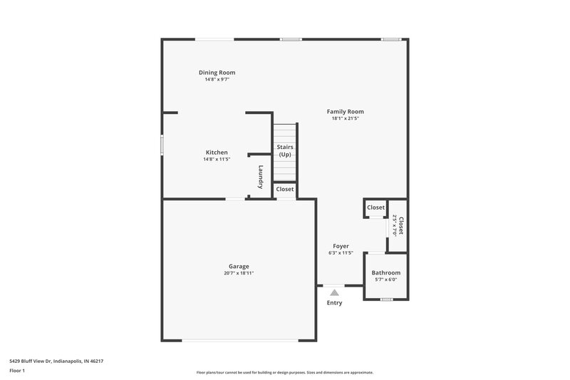 1,765/Mo, 5429 Bluff View Dr Indianapolis, IN 46217 Floorplan View