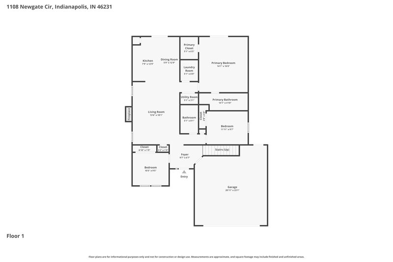 2,145/Mo, 1108 Newgate Cir Indianapolis, IN 46231 Floorplan View