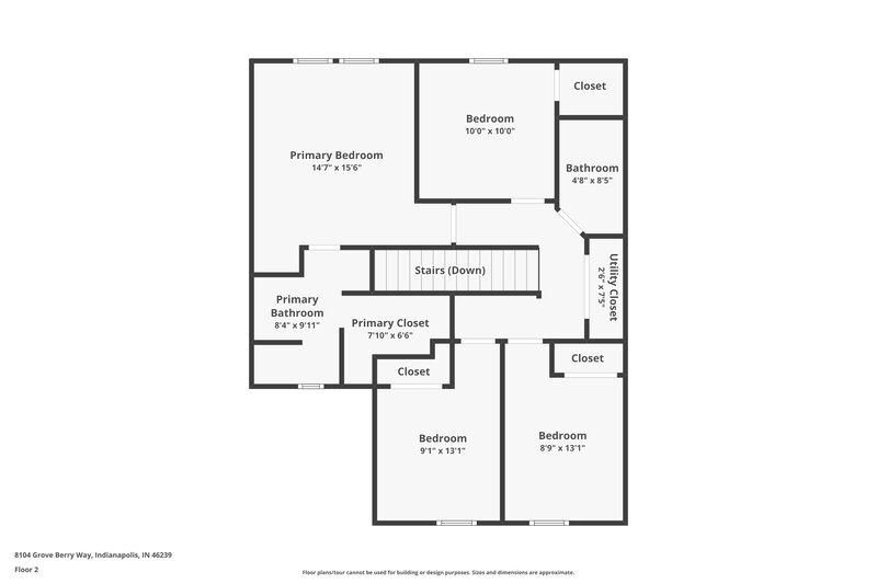 1,835/Mo, 8104 Grove Berry Way Indianapolis, IN 46239 Floor Plan View 2