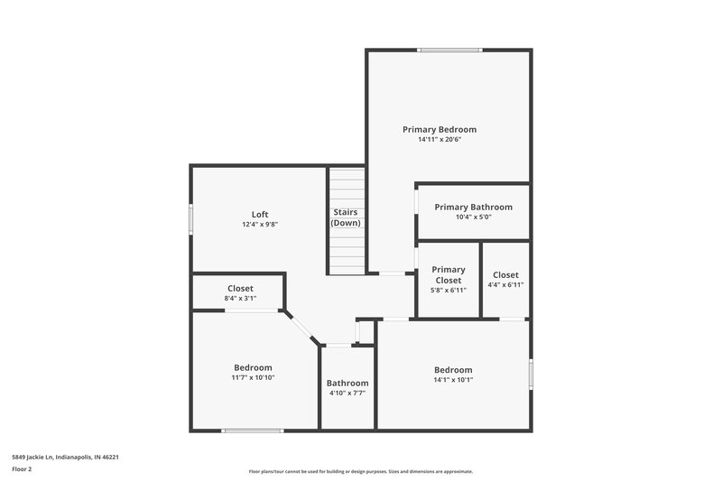 1,700/Mo, 5849 Jackie Ln Indianapolis, IN 46221 Floorplan View 2