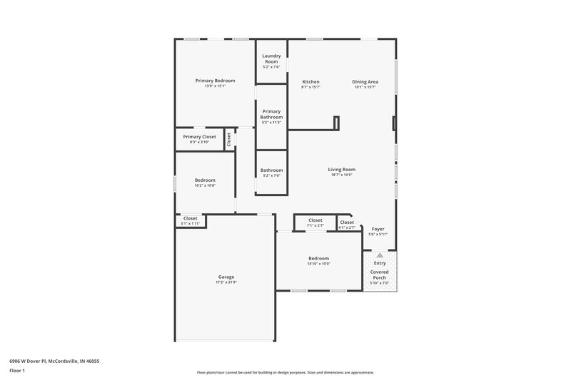 1,745/Mo, 6906 W Dover Pl McCordsville, IN 46055 Floor Plan View