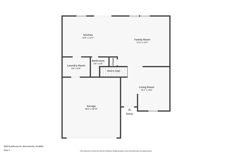 1,725/Mo, 5692 N Jefferson Dr McCordsville, IN 46055 Floorplan View