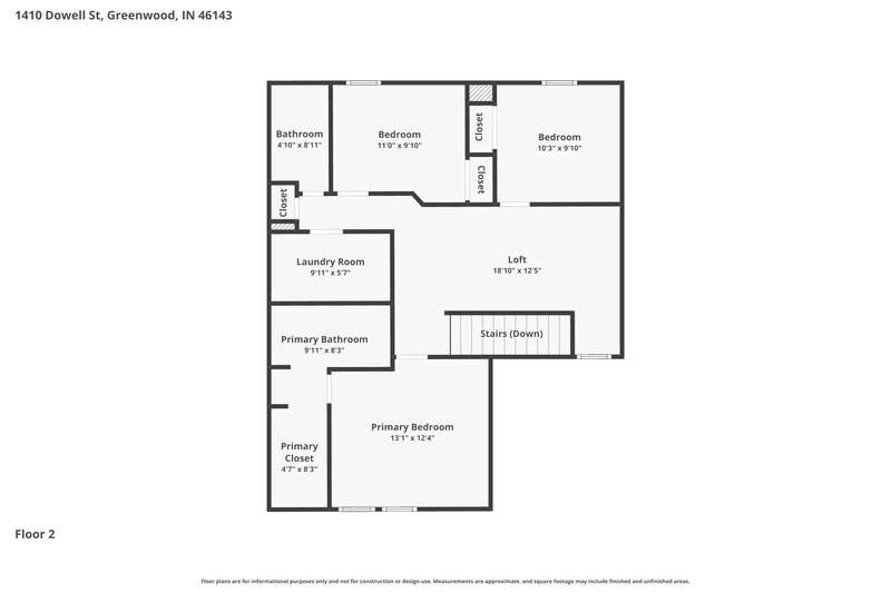 1,920/Mo, 1410 Dowell St Greenwood, IN 46143 Floor Plan View