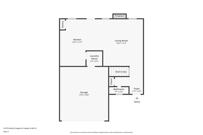 1,790/Mo, 13173 N Brick Chapel Dr Camby, IN 46113 Floor Plan View