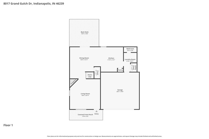 2,280/Mo, 8017 Grand Gulch Drive Indianapolis, IN 46239 Floor Plan View