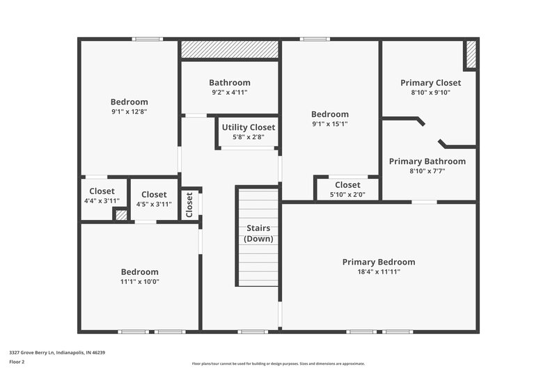 1,770/Mo, 3327 Grove Berry Lane Indianapolis, IN 46239 Floor Plan View 2