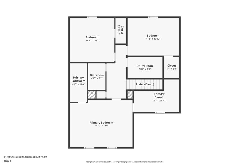 1,880/Mo, 8138 States Bend Drive Indianapolis, IN 46239 Floor Plan View 2