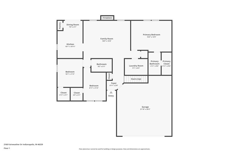 2,290/Mo, 2160 Fairweather Drive Indianapolis, IN 46229 Floor Plan View