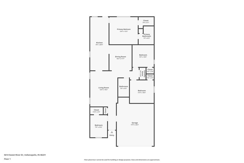 2,640/Mo, 5614 Sweet River Dr Indianapolis, IN 46221 Floor Plan View