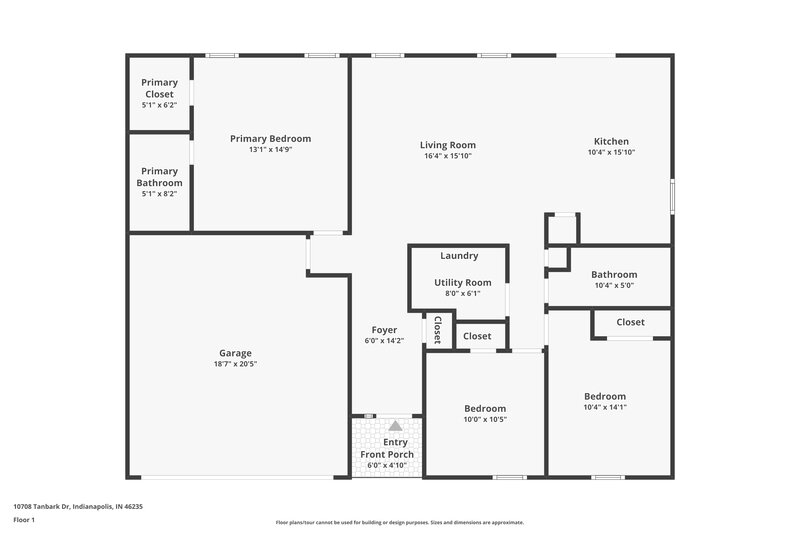 2,470/Mo, 10708 Tanbark Dr Indianapolis, IN 46235 Floor Plan View