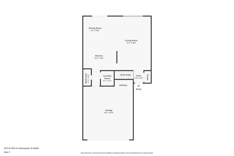 1,860/Mo, 2727 W 75th St Indianapolis, IN 46268 Floor Plan View