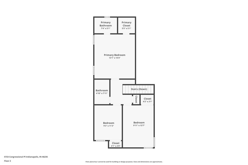 2,000/Mo, 5723 Congressional Pl Indianapolis, IN 46235 Floor Plan View