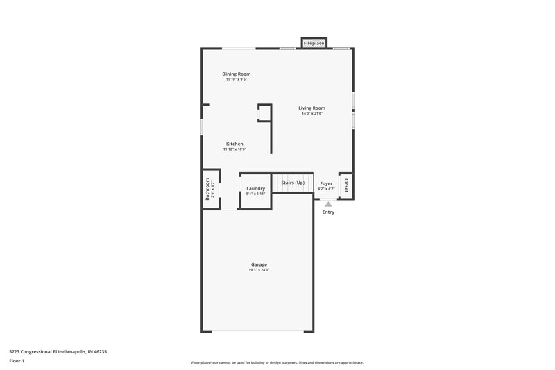 2,000/Mo, 5723 Congressional Pl Indianapolis, IN 46235 Floor Plan View 2