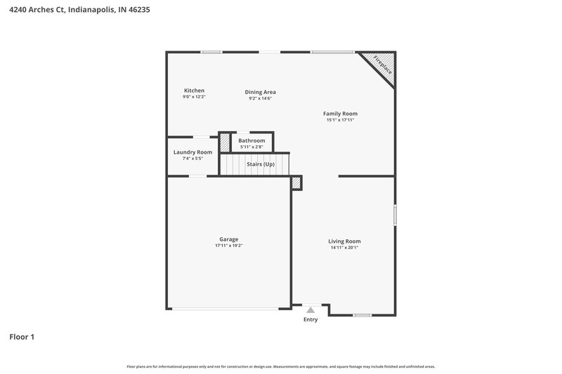 2,110/Mo, 4240 Arches Ct Indianapolis, IN 46235 Floor Plan View