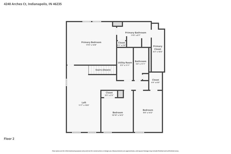2,110/Mo, 4240 Arches Ct Indianapolis, IN 46235 Floor Plan View 2