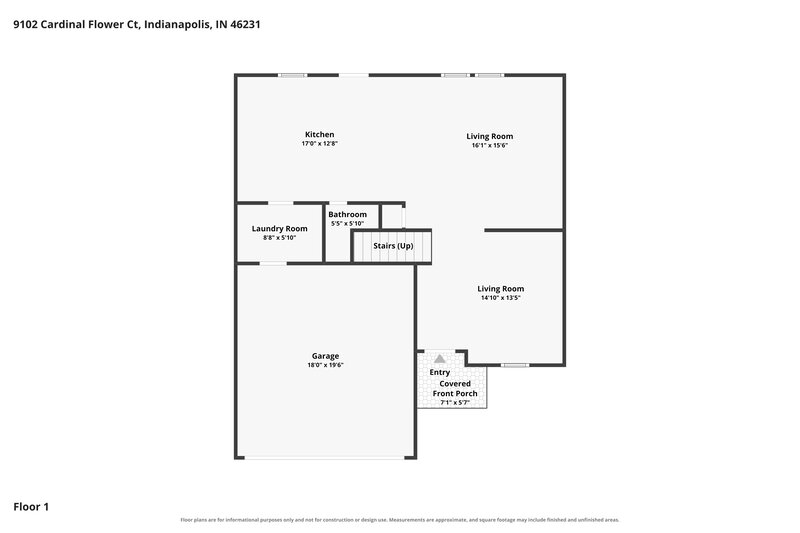 2,055/Mo, 9102 Cardinal Flower Ct Indianapolis, IN 46231 Floor Plan View