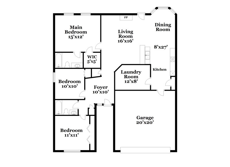 2,320/Mo, 7645 Blue Willow Dr Indianapolis, IN 46239 Floor Plan View