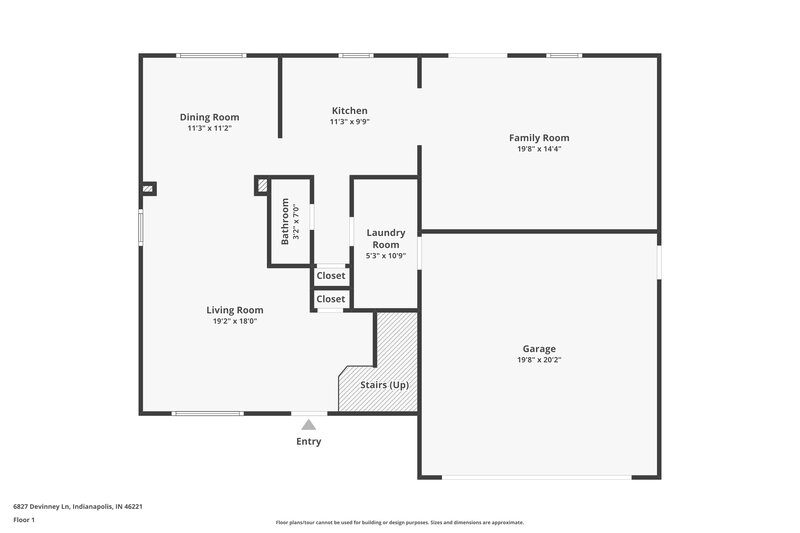 1,735/Mo, 6827 Devinney Ln Indianapolis, IN 46221 Floorplan View