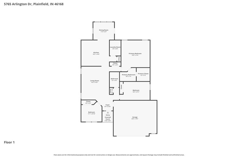 2,295/Mo, 5765 Arlington Dr Plainfield, IN 46168 Floor Plan View