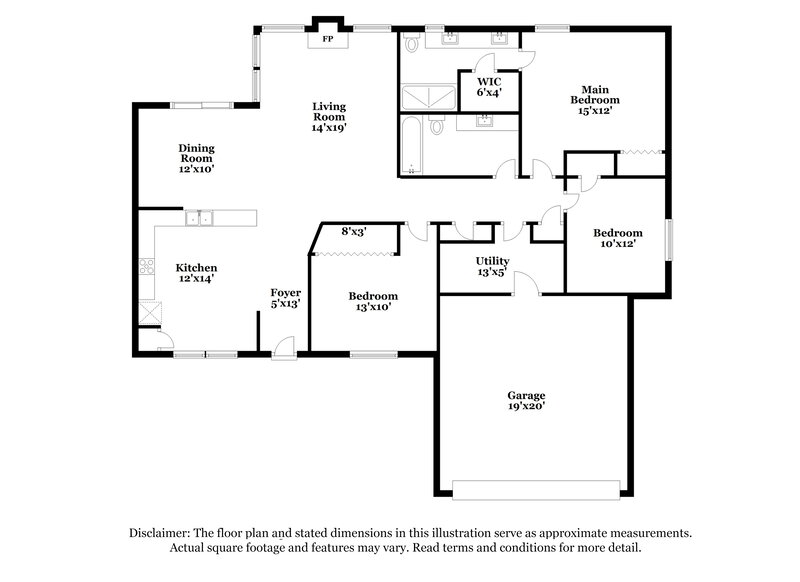 1,980/Mo, 5453 Vicksburg Dr Indianapolis, IN 46254 Floor Plan View