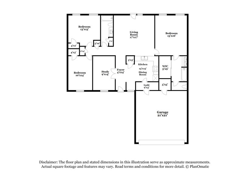2,110/Mo, 6447 Coburn Ave Indianapolis, IN 46260 Floor Plan View