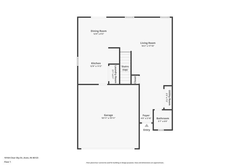 1,880/Mo, 10164 Clear Sky Dr Avon, IN 46123 Floor Plan View