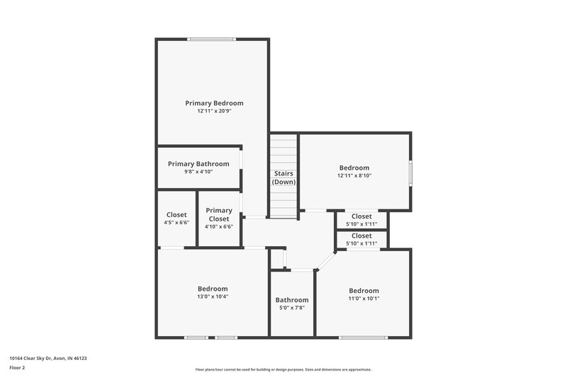 1,880/Mo, 10164 Clear Sky Dr Avon, IN 46123 Floor Plan View 2