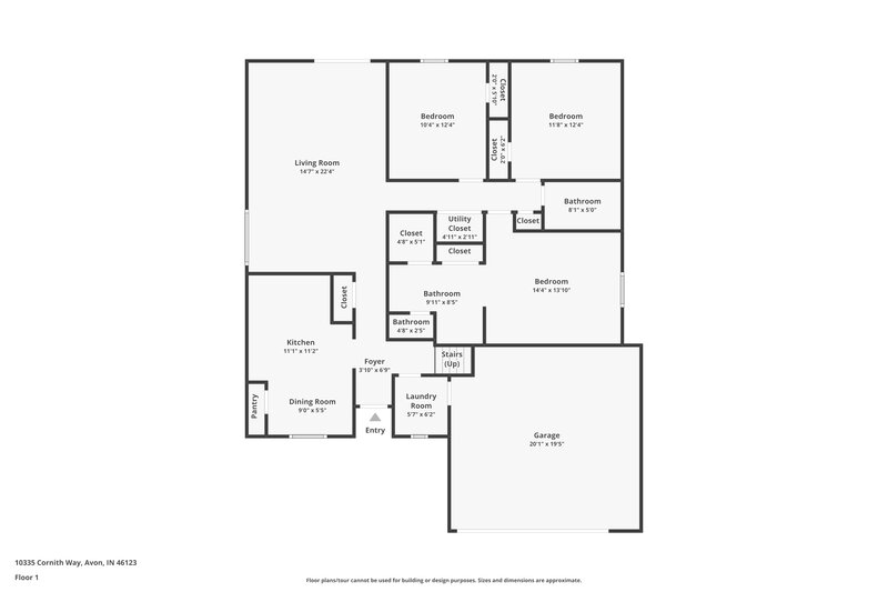 3,010/Mo, 10335 Cornith Way Avon, IN 46123 Floor Plan View