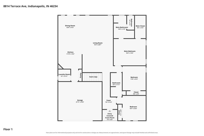 2,335/Mo, 8814 W Terrace Ave Indianapolis, IN 46234 Floorplan View