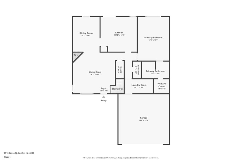 1,705/Mo, 8516 Sansa St Camby, IN 46113 Floor Plan View