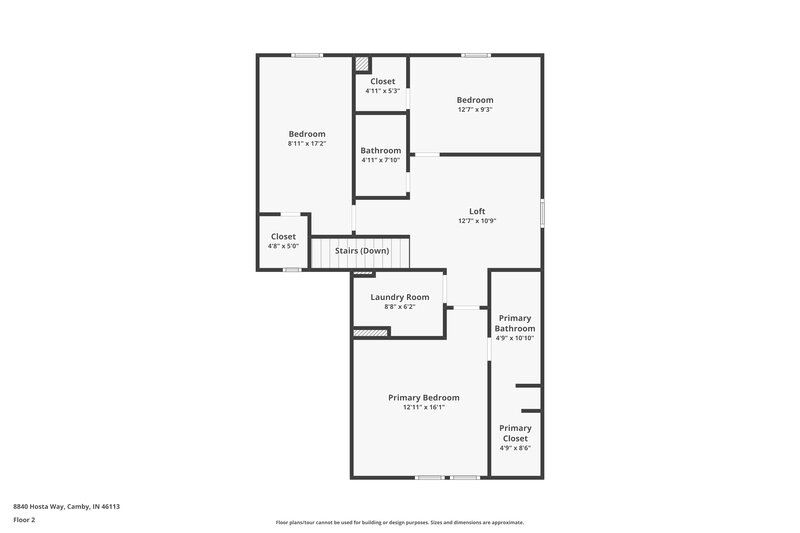 1,680/Mo, 8840 Hosta Way Camby, IN 46113 Floor Plan View 2