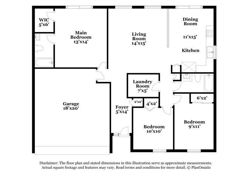 1,585/Mo, 6959 Kellum Dr Indianapolis, IN 46221 Floor Plan View