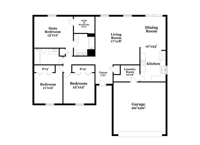 1,935/Mo, 2601 Cooper Pointe Cir Indianapolis, IN 46268 Floor Plan View