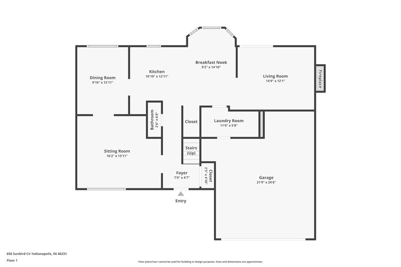 2,300/Mo, 656 Sunbird Cir Indianapolis, IN 46231 Floor Plan View