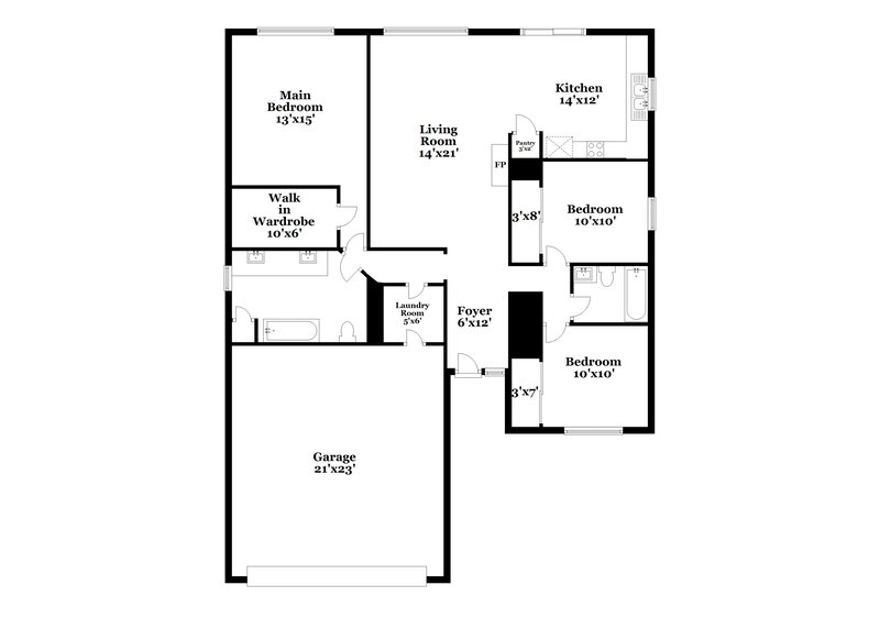 1,990/Mo, 3844 Boundary Bay Dr Indianapolis, IN 46217 Floor Plan View