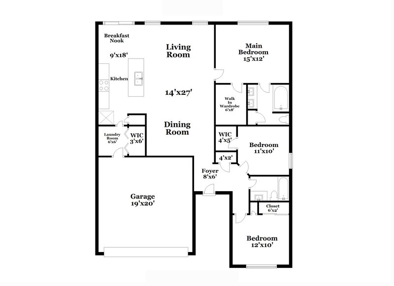 2,320/Mo, 4557 Walcott Dr Noblesville, IN 46062 Floor Plan View