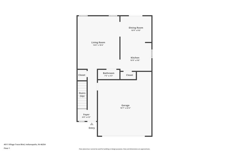 2,085/Mo, 4011 Village Trace Blvd Indianapolis, IN 46254 Floor Plan View